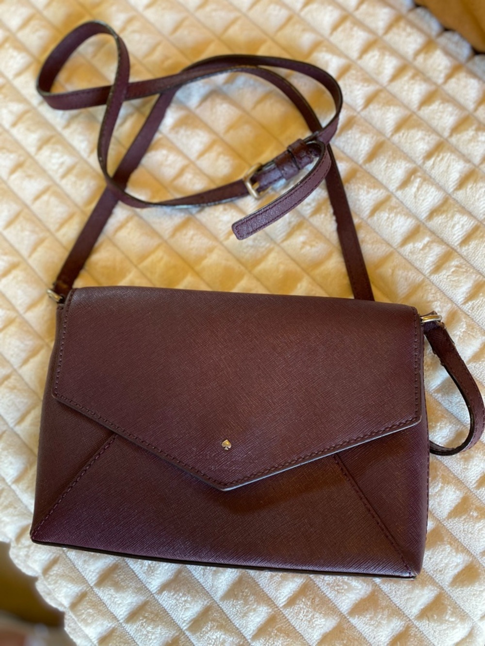 Kate Spade Classic Envelope Crossbody Bag in Deep Burgundy